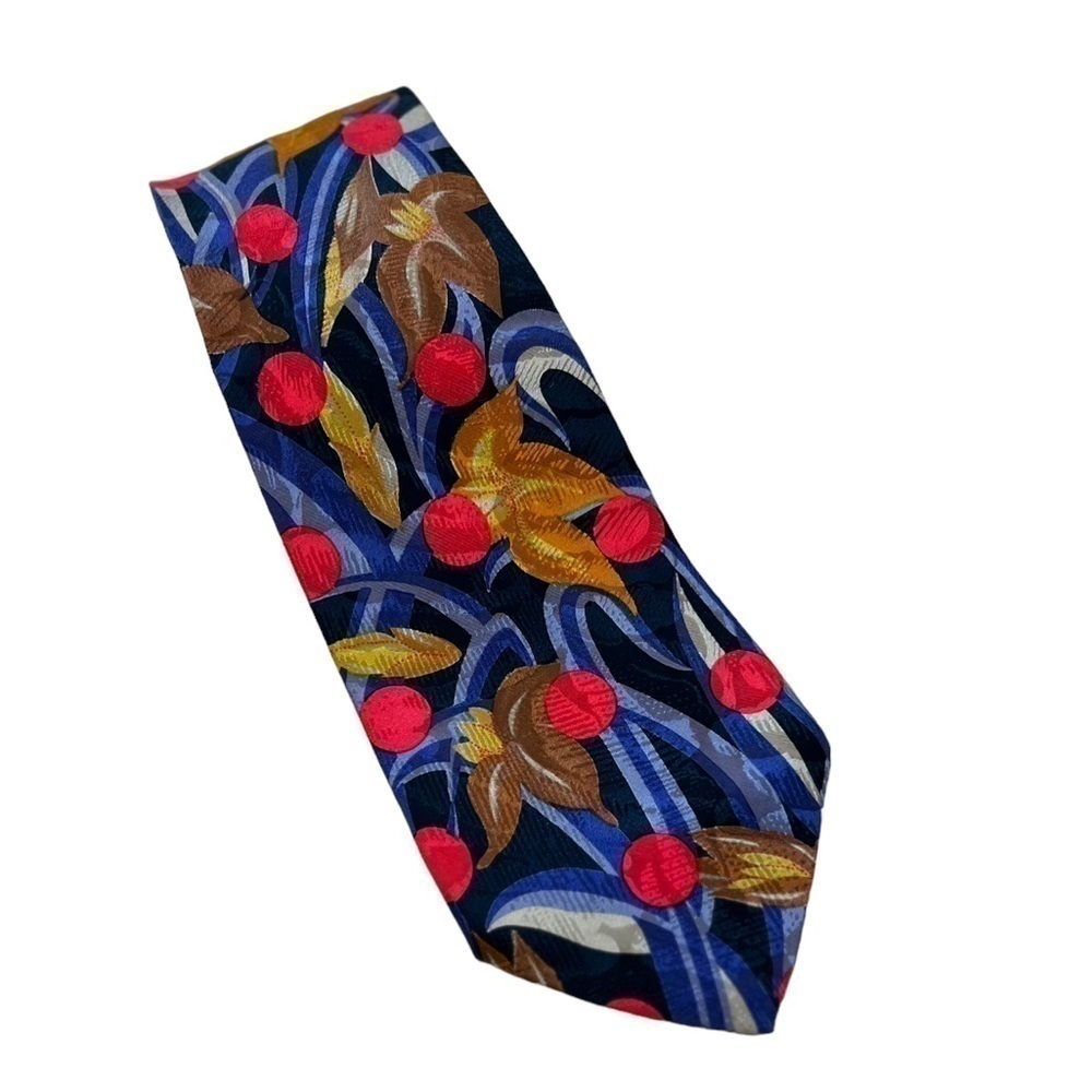 Take 6 by Kashani Silk Tie Made in italy multicolor Floral Polka Dots 3.5” Wide